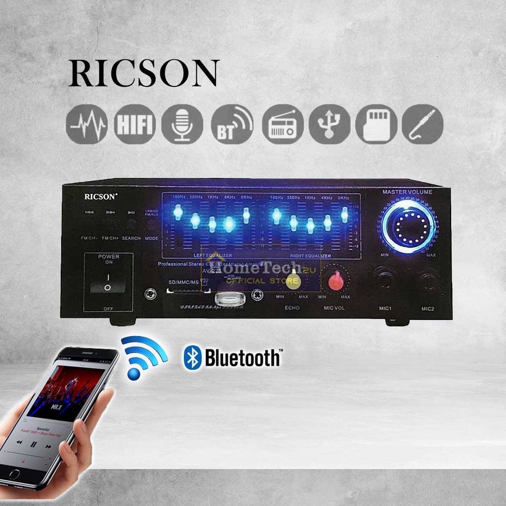 Ricson Karaoke Amplifier With SD/USB/FM/Equalizer/Bluetooth AV223