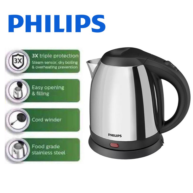 PHILIPS STAINLESS STEEL 1.2L JUG KETTLE HD9303